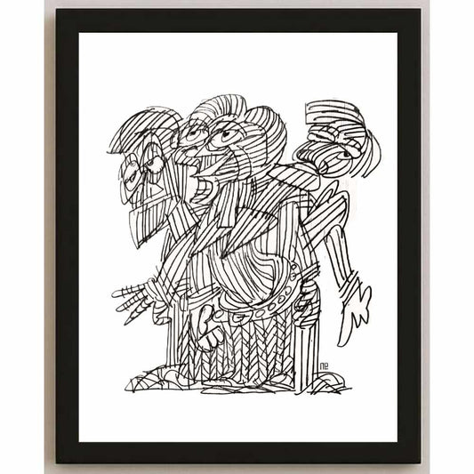 Nezih Danyal Tipler Kişiye Özel Sertifikalı Sınırlı Fine Art Karikatür Baskı NTP01744