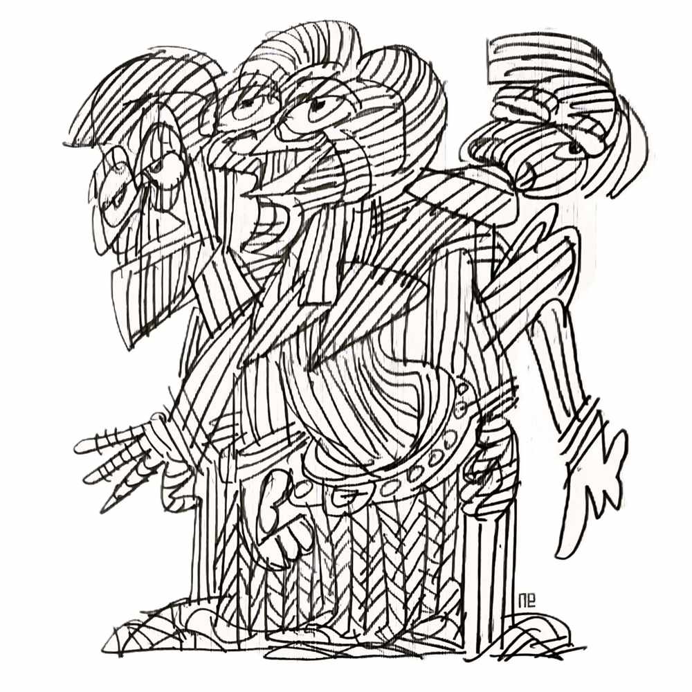 Nezih Danyal Tipler Kişiye Özel Sertifikalı Sınırlı Fine Art Karikatür Baskı NTP01744