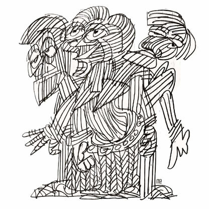 Nezih Danyal Tipler Kişiye Özel Sertifikalı Sınırlı Fine Art Karikatür Baskı NTP01744