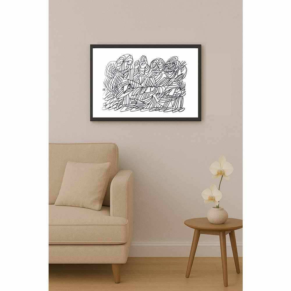 Nezih Danyal Tipler Kişiye Özel Sertifikalı Sınırlı Fine Art Karikatür Baskı NTP01748