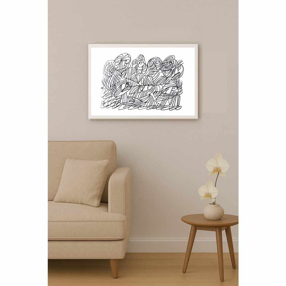 Nezih Danyal Tipler Kişiye Özel Sertifikalı Sınırlı Fine Art Karikatür Baskı NTP01748