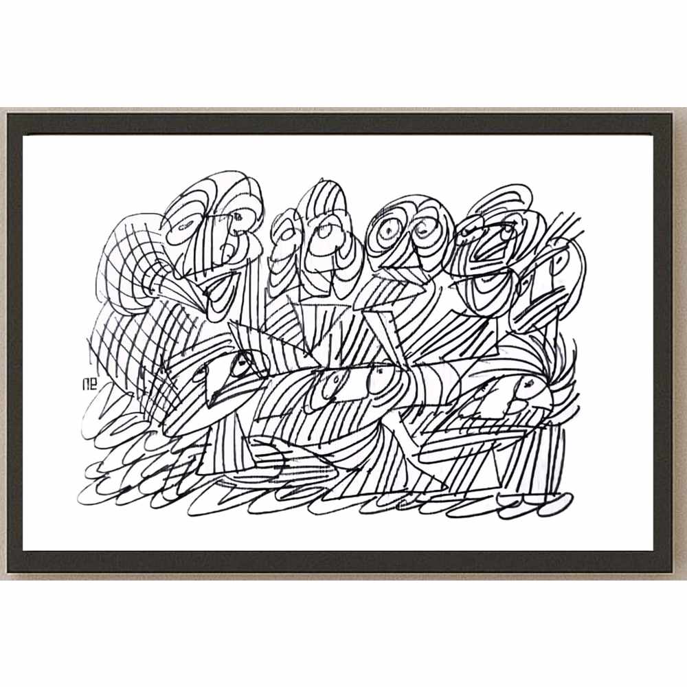 Nezih Danyal Tipler Kişiye Özel Sertifikalı Sınırlı Fine Art Karikatür Baskı NTP01748