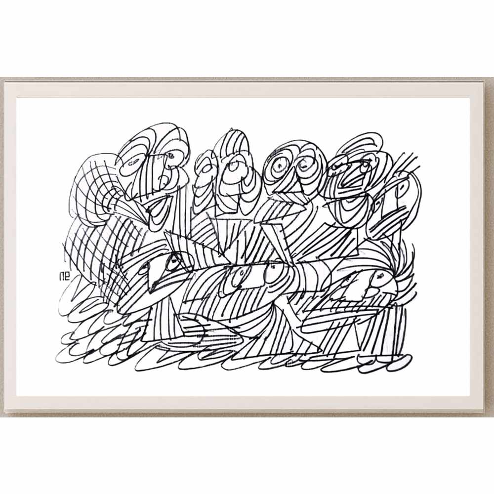 Nezih Danyal Tipler Kişiye Özel Sertifikalı Sınırlı Fine Art Karikatür Baskı NTP01748